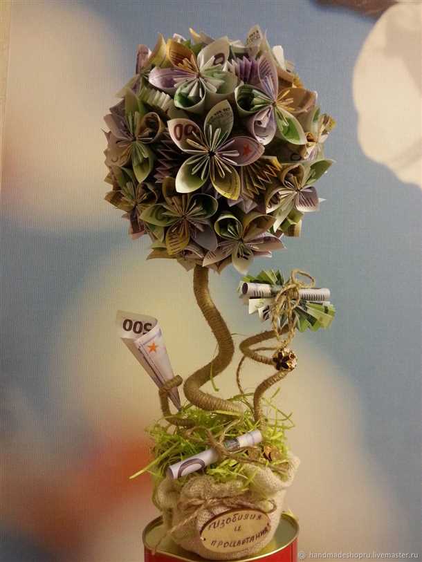 Как сделать топиарий из денежных купюр